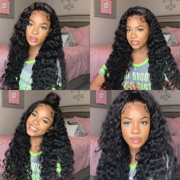 Natural Loose Deep Wave 13x4 HD Lace Front Wig Human Hair Pre Plucked With Baby Hair