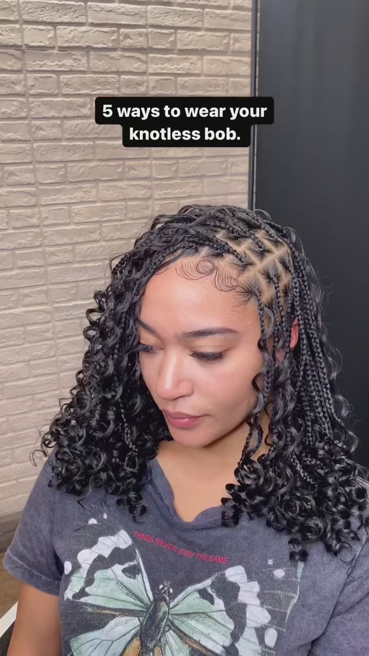 12 Inch Pre-cut Short Boho Braided Box 360 Full Lace Synthetic Cornrow