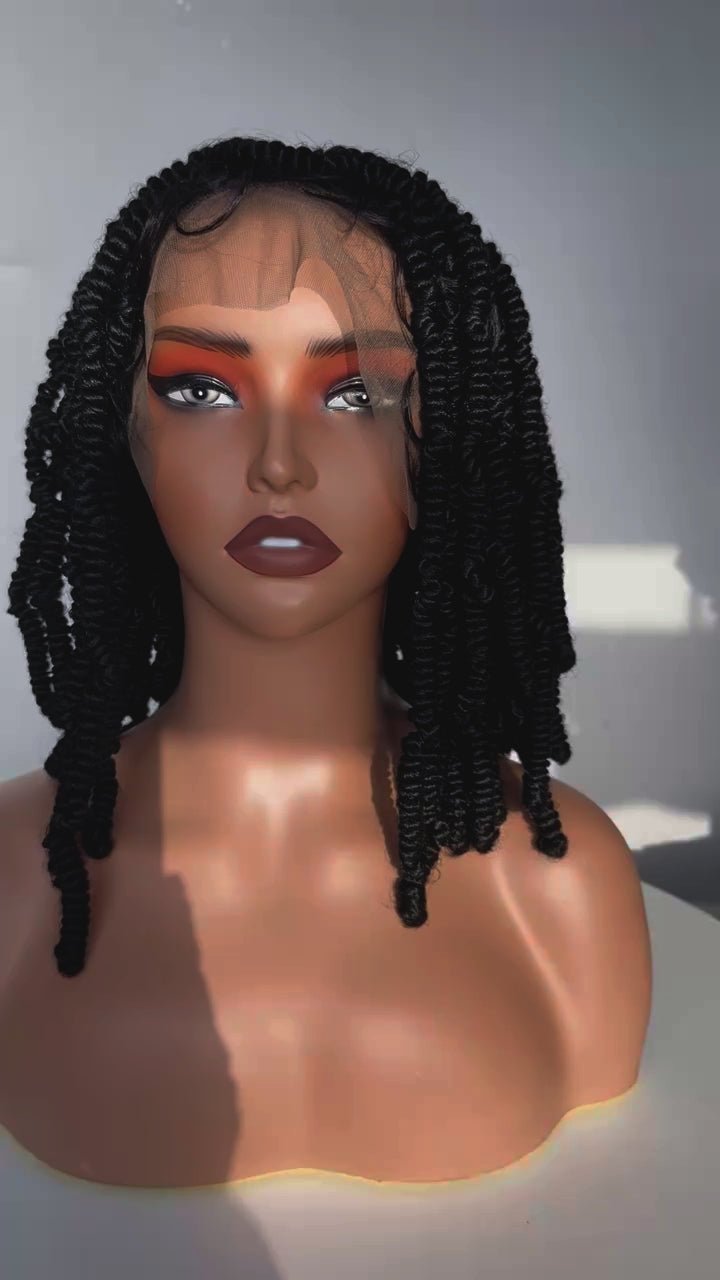 スパイラル ウイック Braided Spiral Curl / Dreadlock 360 Full HD Front Lace