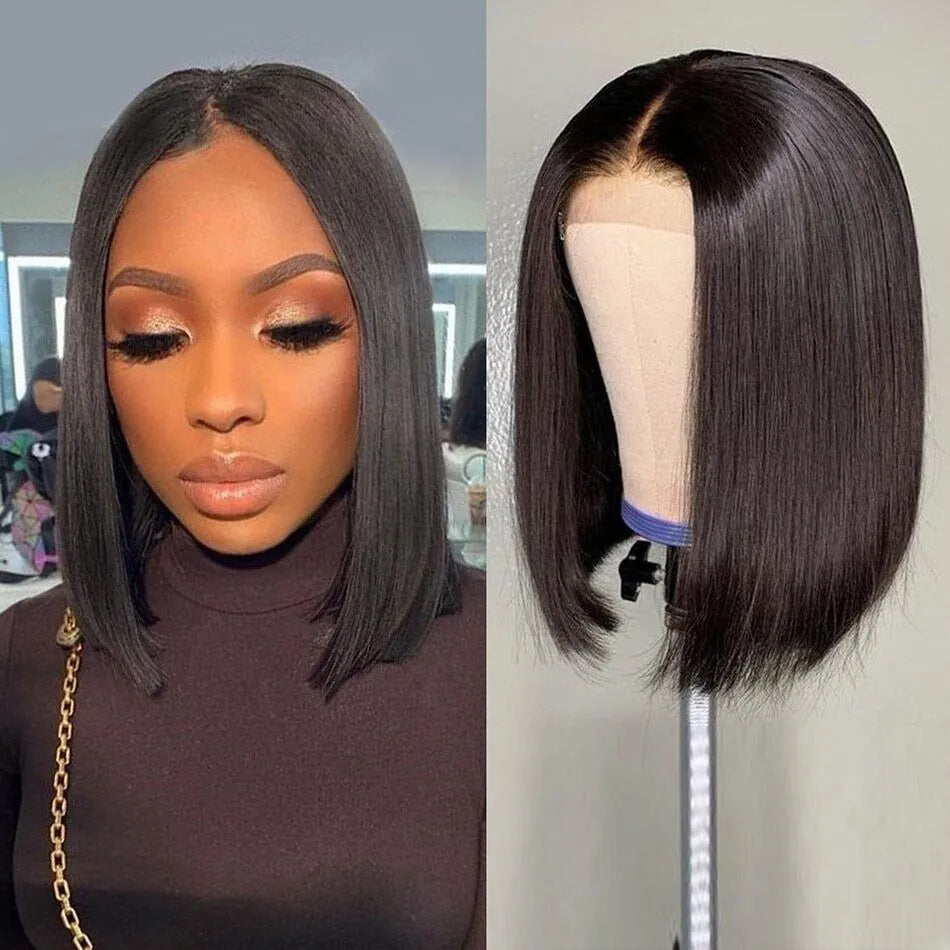 Short Straight Bob 13x5 Undetectable Side Part Glueless Wig