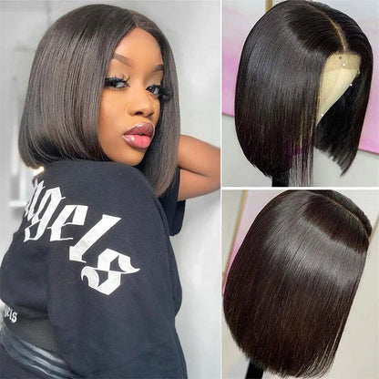 Short Straight Bob 13x5 Undetectable Side Part Glueless Wig